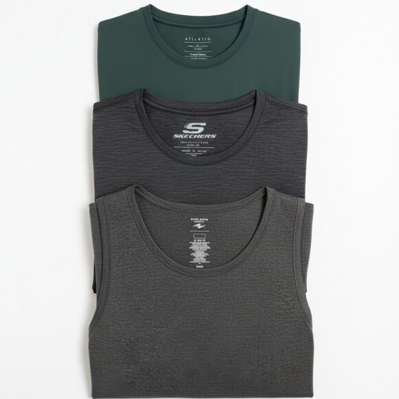 🔥NEW 3-Pack DEAL! Skechers & A.Works Men's Workout T-Shirts, Sz (L) - Picture 1 of 10